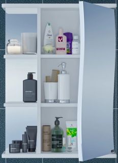 Зеркальный шкаф СанТа Волна 101010 55см правый белый